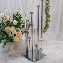 42" Tall Candelabra Candle Holder Centerpiece With Glass 35 42" Tall Candelabra Candle Holder Centerpiece With Glass -Optimal Home Decoration 42 tall candelabra candle holder centerpiece with glass 29035196612671