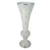 43" Tall Ceramic Trumpet Vase With Mirror Mosaic - White -Optimal Home Decoration 43 tall ceramic trumpet vase with mirror mosaic white prop mab001 silv 28342000156735