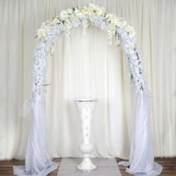 43" Tall Ceramic Trumpet Vase With Mirror Mosaic - White 11 43" Tall Ceramic Trumpet Vase With Mirror Mosaic - White -Optimal Home Decoration 43 tall ceramic trumpet vase with mirror mosaic white prop mab001 silv 28342013919295