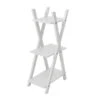 44" Tall 3 Tier Natural Wooden Plant Stand Display Shelf - White -Optimal Home Decoration 44 tall 3 tier natural wooden plant stand display shelf white furn wod rck003 wht 28467473580095