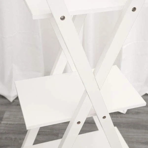 44" Tall 3 Tier Natural Wooden Plant Stand Display Shelf - White 5 44" Tall 3 Tier Natural Wooden Plant Stand Display Shelf - White - Image 3