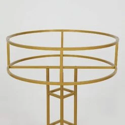46" Tall Metal With Round Top Flower Stand Pedestal Centerpiece - Gold -Optimal Home Decoration 46 tall metal with round top flower stand pedestal centerpiece gold iron stnd11 46 gold 30439665729599