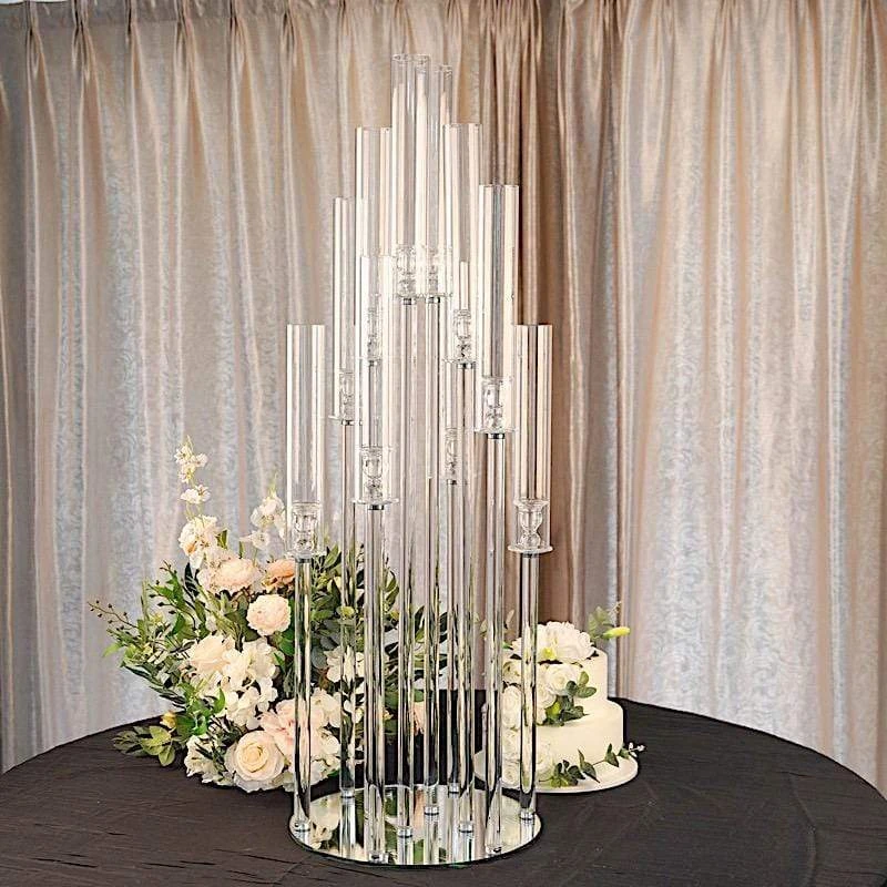 47" Tall 10 Arm Crystal Glass Candelabra Votive Candle Holder - Clear 11 47" Tall 10 Arm Crystal Glass Candelabra Votive Candle Holder - Clear - Image 9