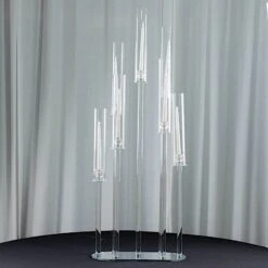 47" Tall 7 Arm Crystal Glass Candelabra Taper Candle Holder - Clear -Optimal Home Decoration 47 tall 7 arm crystal glass candelabra taper candle holder clear chdlr cand 030o 7 clr 30794518855743