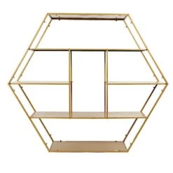 4ft Hexagon Large Metal Cake Dessert Display Stand Wedding Arch Backdrop - Gold