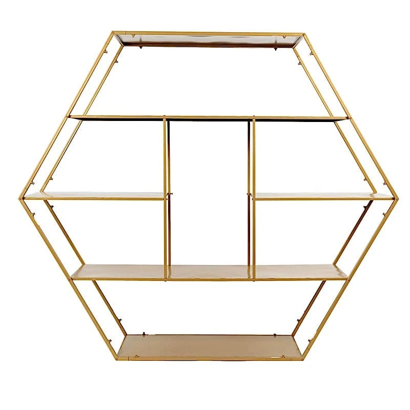4ft Hexagon Large Metal Cake Dessert Display Stand Wedding Arch Backdrop - Gold 3 4ft Hexagon Large Metal Cake Dessert Display Stand Wedding Arch Backdrop - Gold