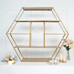4ft Hexagon Large Metal Cake Dessert Display Stand Wedding Arch Backdrop - Gold 17 4ft Hexagon Large Metal Cake Dessert Display Stand Wedding Arch Backdrop - Gold -Optimal Home Decoration 4ft hexagon large metal cake dessert display stand wedding arch backdrop gold cake stnd h02 51 gold 29704571977791