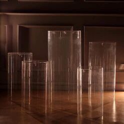 5 Acrylic Cylinder Stands Display Boxes Pedestal Riser Columns - Clear -Optimal Home Decoration 5 acrylic cylinder stands display boxes pedestal riser columns clear prop box 006 set clr 30679234084927