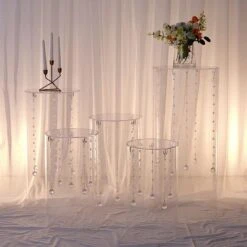 5 Acrylic Cylinder Stands Display Boxes Pedestal Riser Columns - Clear -Optimal Home Decoration 5 acrylic cylinder stands display boxes pedestal riser columns clear prop box 006 set clr 30679234117695