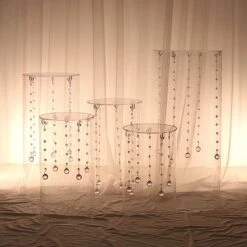 5 Acrylic Cylinder Stands Display Boxes Pedestal Riser Columns - Clear -Optimal Home Decoration 5 acrylic cylinder stands display boxes pedestal riser columns clear prop box 006 set clr 30679234150463