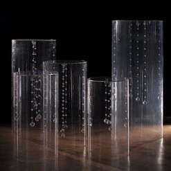 5 Acrylic Cylinder Stands Display Boxes Pedestal Riser Columns - Clear -Optimal Home Decoration 5 acrylic cylinder stands display boxes pedestal riser columns clear prop box 006 set clr 30679314235455
