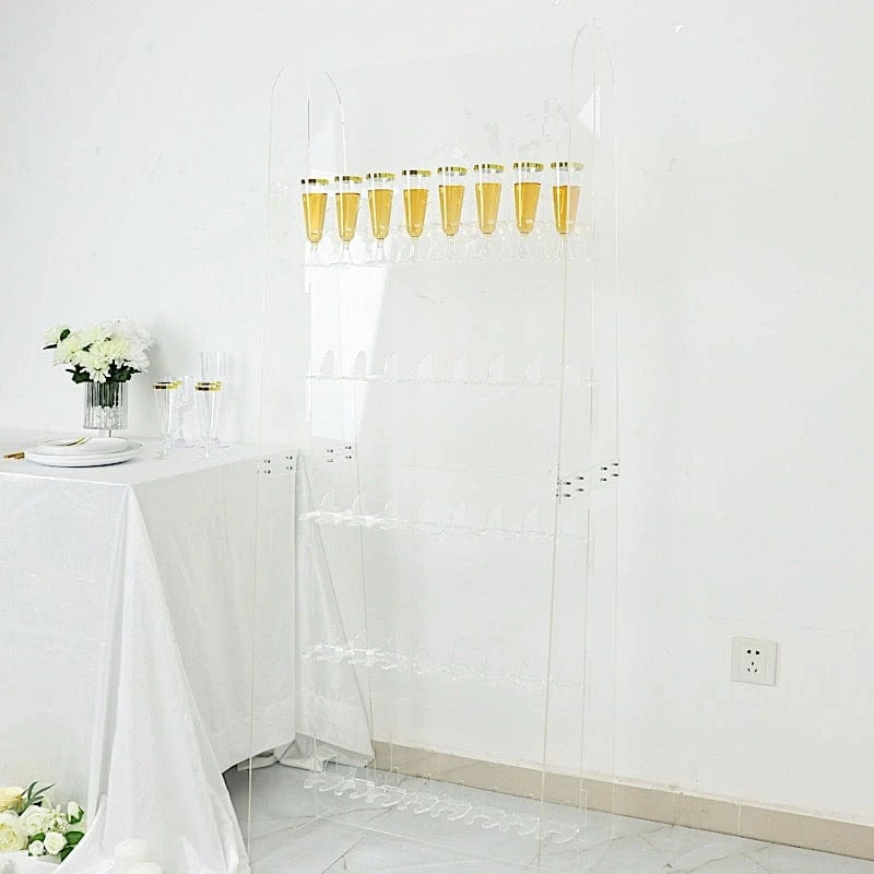 5 Ft Acrylic 5-Tier Wine Glass Rack Champagne Flute Holder Stand - Clear 7 5 Ft Acrylic 5-Tier Wine Glass Rack Champagne Flute Holder Stand - Clear - Image 5
