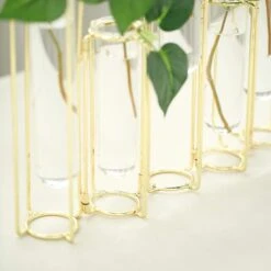 5 Jointed Geometric Flower Vase Holders With Glass Test Tubes 35 5 Jointed Geometric Flower Vase Holders With Glass Test Tubes -Optimal Home Decoration 5 jointed geometric flower vase holders with glass test tubes 28939940986943