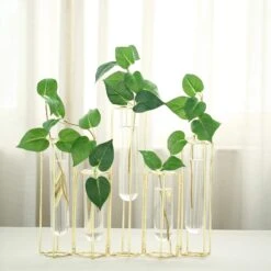 5 Jointed Geometric Flower Vase Holders With Glass Test Tubes 36 5 Jointed Geometric Flower Vase Holders With Glass Test Tubes -Optimal Home Decoration 5 jointed geometric flower vase holders with glass test tubes 28939941019711