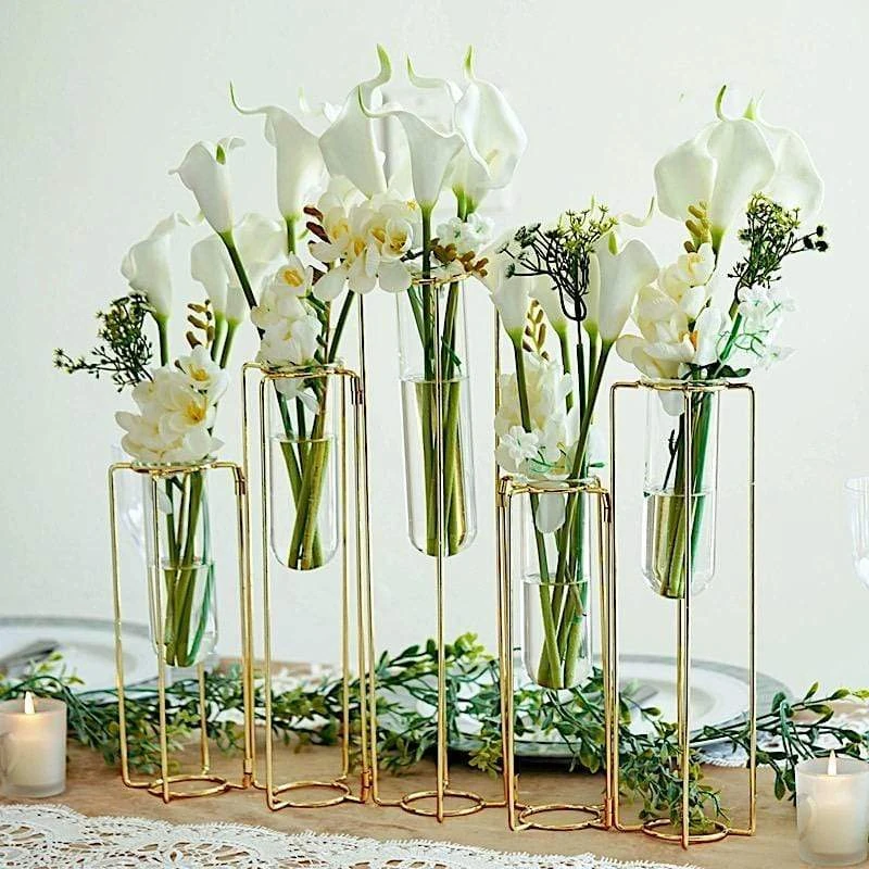 5 Jointed Geometric Flower Vase Holders With Glass Test Tubes 19 5 Jointed Geometric Flower Vase Holders With Glass Test Tubes - Image 17