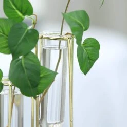 5 Jointed Geometric Flower Vase Holders With Glass Test Tubes 32 5 Jointed Geometric Flower Vase Holders With Glass Test Tubes -Optimal Home Decoration 5 jointed geometric flower vase holders with glass test tubes 28940562268223