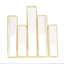 5 Jointed Geometric Flower Vase Holders With Glass Test Tubes 24 5 Jointed Geometric Flower Vase Holders With Glass Test Tubes -Optimal Home Decoration 5 jointed geometric flower vase holders with glass test tubes iron vase 011 12 gold 28939940528191