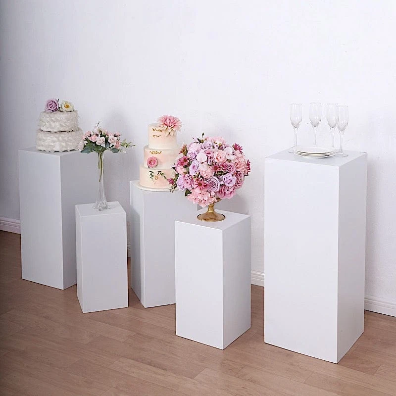 5 Metal Rectangular Display Stands Pedestal Riser - White 8 5 Metal Rectangular Display Stands Pedestal Riser - White - Image 6