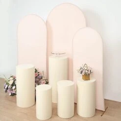 5 Fitted Spandex Cylinder Display Stand Covers Set 27 5 Fitted Spandex Cylinder Display Stand Covers Set -Optimal Home Decoration 5 spandex cylinder plinth display boxes pedestal stand covers 30807212326975
