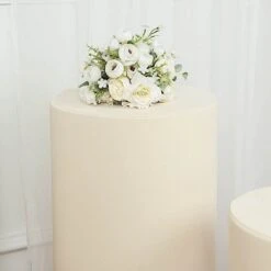 5 Fitted Spandex Cylinder Display Stand Covers Set 28 5 Fitted Spandex Cylinder Display Stand Covers Set -Optimal Home Decoration 5 spandex cylinder plinth display boxes pedestal stand covers 30807212490815