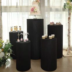5 Fitted Spandex Cylinder Display Stand Covers Set 34 5 Fitted Spandex Cylinder Display Stand Covers Set -Optimal Home Decoration 5 spandex cylinder plinth display boxes pedestal stand covers 30807213015103