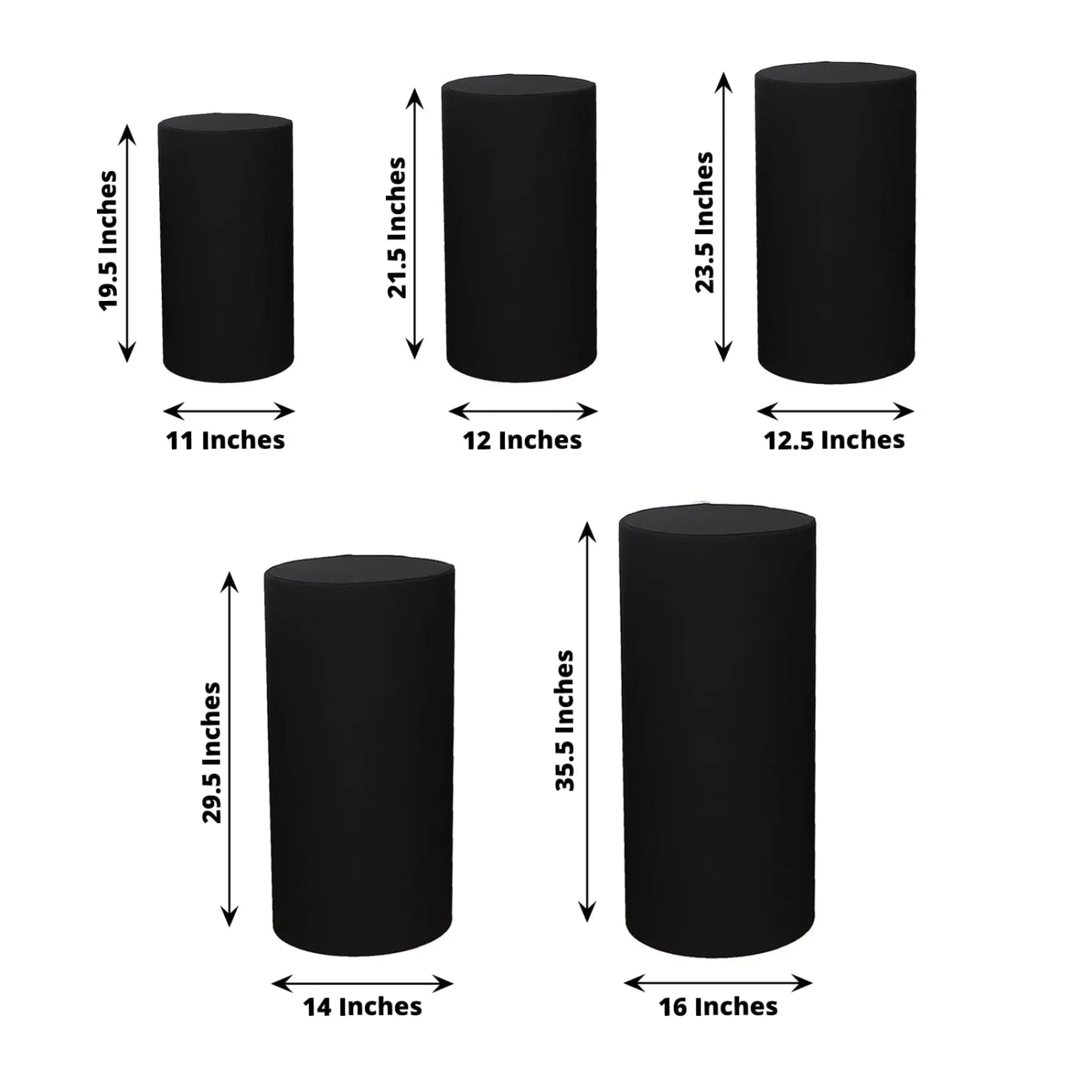 5 Fitted Spandex Cylinder Display Stand Covers Set 14 5 Fitted Spandex Cylinder Display Stand Covers Set - Image 12