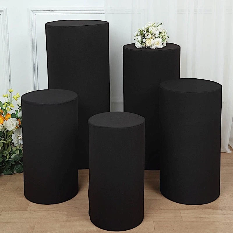 5 Fitted Spandex Cylinder Display Stand Covers Set 17 5 Fitted Spandex Cylinder Display Stand Covers Set - Image 15