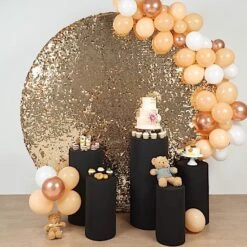 5 Fitted Spandex Cylinder Display Stand Covers Set 37 5 Fitted Spandex Cylinder Display Stand Covers Set -Optimal Home Decoration 5 spandex cylinder plinth display boxes pedestal stand covers 30807213342783