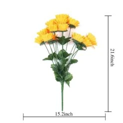 5 Tall Artificial Silk Sunflower Bushes With 70 Flowers - Yellow -Optimal Home Decoration 5 tall artificial silk sunflower bushes with 70 flowers yellow arti 868 yelx9 4752368959551