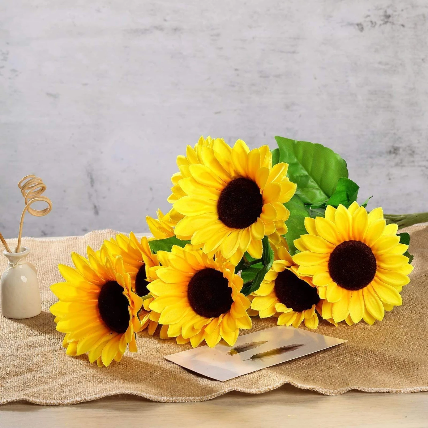 5 Tall Silk Sunflower Bushes With 45 Flowers - Yellow 7 5 Tall Silk Sunflower Bushes With 45 Flowers - Yellow - Image 5