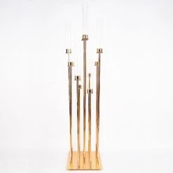 Candelabra Candle Holder Centerpiece With Glass