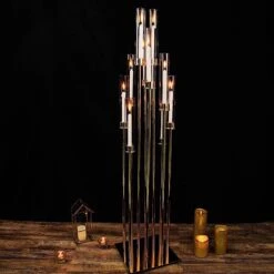 Candelabra Candle Holder Centerpiece With Glass -Optimal Home Decoration 50 tall candelabra candle holder centerpiece with glass chdlr cand 030 10 gold 29339423408191