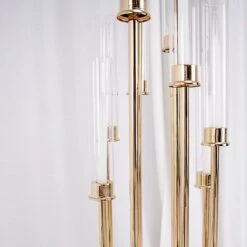 Candelabra Candle Holder Centerpiece With Glass -Optimal Home Decoration 50 tall candelabra candle holder centerpiece with glass chdlr cand 030 10 gold 29339423572031
