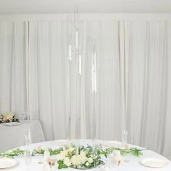 51" Tall 5 Arm Crystal Glass Candelabra Taper Candle Holder - Clear