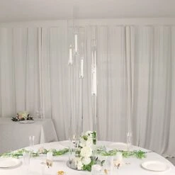 51" Tall 5 Arm Crystal Glass Candelabra Taper Candle Holder - Clear -Optimal Home Decoration 51 tall 5 arm crystal glass candelabra taper candle holder clear chdlr cand 030r 5a clr 30463507398719