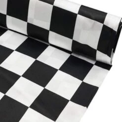 54" X 10 Yards Satin Checkered Fabric Bolt - Black And White
