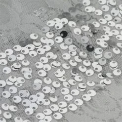 54" X 4 Yards Sequined Stripes Lace Fabric Bolt - Silver And White -Optimal Home Decoration 54 x 4 yards sequined stripes lace fabric bolt silver and white fab 54lace02 wht 4752640049215