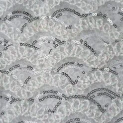 54" X 4 Yards Tulle Fabric Bolt With Sequins And Lace - White -Optimal Home Decoration 54 x 4 yards tulle fabric bolt with sequins and lace white fab 5433 wht 4752661446719