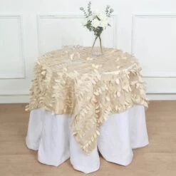 54" X 54" Taffeta Square Tablecloth With 3D Leaves Petals Design 30 54" X 54" Taffeta Square Tablecloth With 3D Leaves Petals Design -Optimal Home Decoration 54 x 54 taffeta square tablecloth with 3d leaves petals design 30735349383231