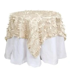 54" X 54" Taffeta Square Tablecloth With 3D Leaves Petals Design 28 54" X 54" Taffeta Square Tablecloth With 3D Leaves Petals Design -Optimal Home Decoration 54 x 54 taffeta square tablecloth with 3d leaves petals design tab leaf 5454 081 30735349284927