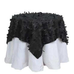 54" X 54" Taffeta Square Tablecloth With 3D Leaves Petals Design 39 54" X 54" Taffeta Square Tablecloth With 3D Leaves Petals Design -Optimal Home Decoration 54 x 54 taffeta square tablecloth with 3d leaves petals design tab leaf 5454 blk 30741338259519