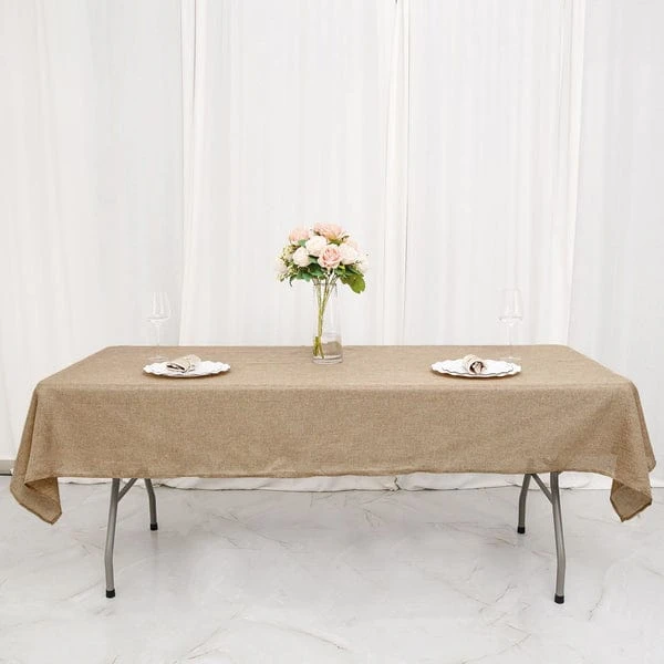 54"x96" Rectangular Faux Burlap Tablecloth - Natural 9 54"x96" Rectangular Faux Burlap Tablecloth - Natural - Image 7