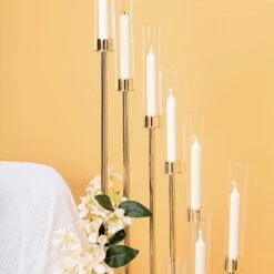 57" Tall Candelabra Candle Holder Centerpiece With Glass 33 57" Tall Candelabra Candle Holder Centerpiece With Glass -Optimal Home Decoration 57 tall candelabra candle holder centerpiece with glass 29034941120575