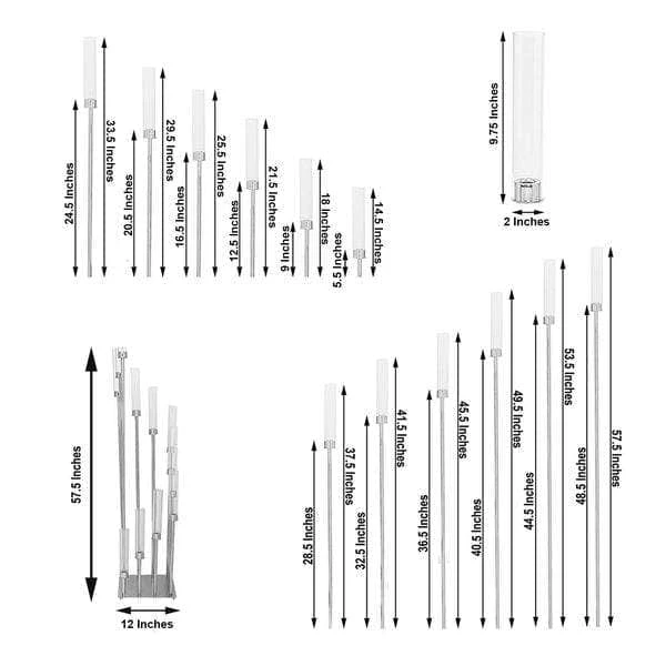 57" Tall Candelabra Candle Holder Centerpiece With Glass 21 57" Tall Candelabra Candle Holder Centerpiece With Glass - Image 19