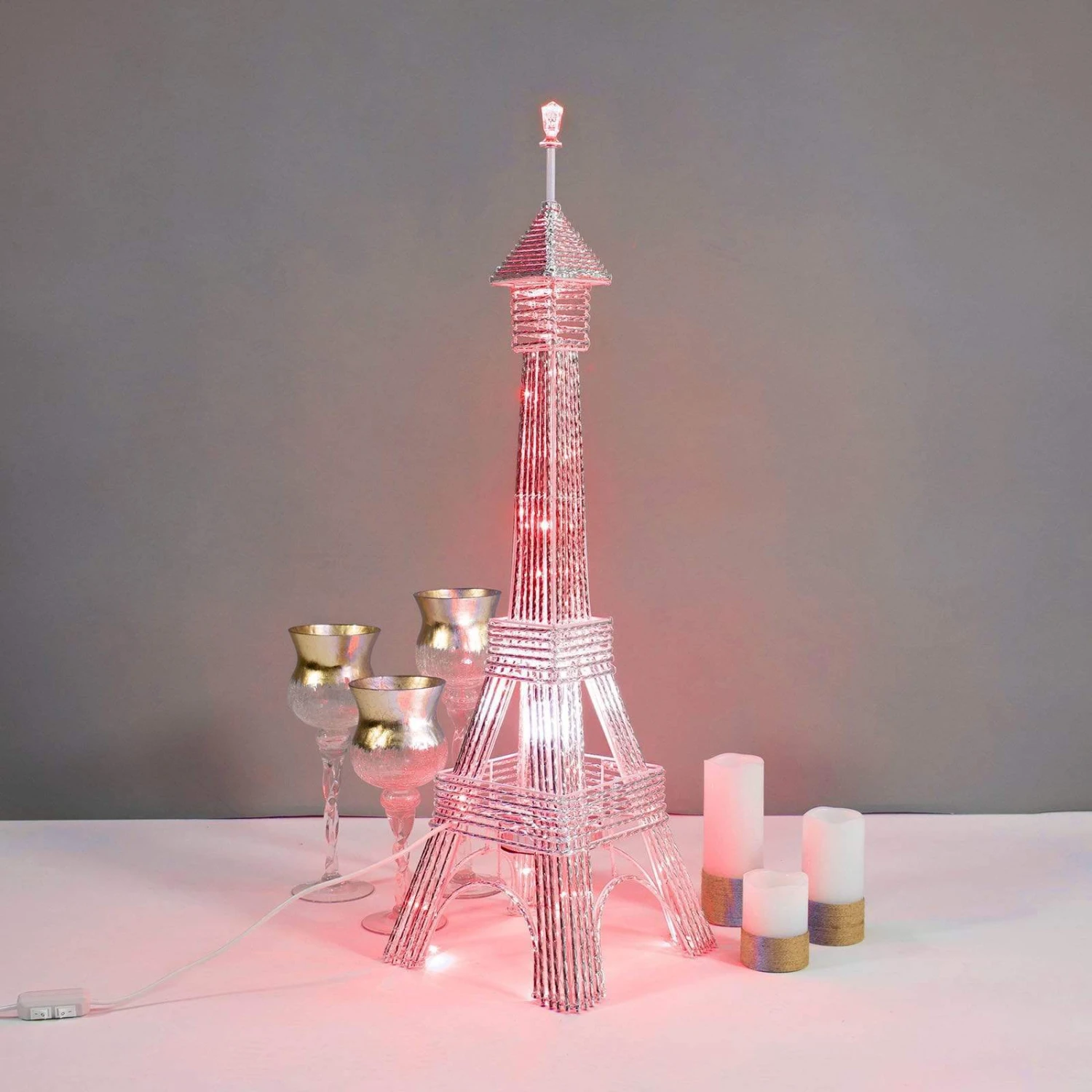 57" Tall LED Lights Eiffel Tower Wedding Party Decorations 8 57" Tall LED Lights Eiffel Tower Wedding Party Decorations - Image 6