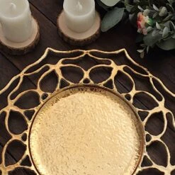 6 Round 13" Floral Cutout Design Acrylic Charger Plates - Gold -Optimal Home Decoration 6 acrylic 13 floral cutout charger plates gold chrg plst0034 gold 30930618384447