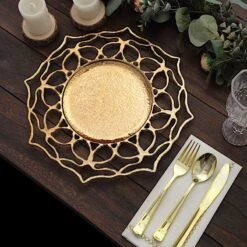 6 Round 13" Floral Cutout Design Acrylic Charger Plates - Gold -Optimal Home Decoration 6 acrylic 13 floral cutout charger plates gold chrg plst0034 gold 30930618646591