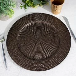 6 Plastic 13" Rattan-Like Round Charger Plates - Brown 29 6 Plastic 13" Rattan-Like Round Charger Plates - Brown -Optimal Home Decoration 6 acrylic 13 natural plastic rattan like charger plates brown chrg plst0022 brn 30898341249087