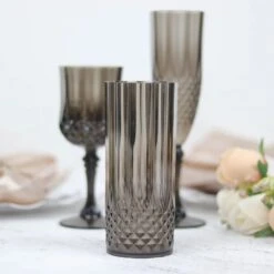 6 Pcs 14 Oz Crystal Plastic Drinking Glasses - Disposable Tableware -Optimal Home Decoration 6 clear 14 oz crystal plastic drinking glasses disposable tableware 30814584012863