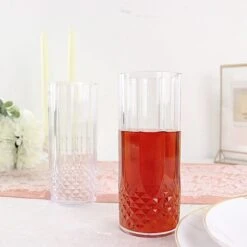 6 Pcs 14 Oz Crystal Plastic Drinking Glasses - Disposable Tableware -Optimal Home Decoration 6 clear 14 oz crystal plastic drinking glasses disposable tableware dsp cuct006 14 clr 29791799541823